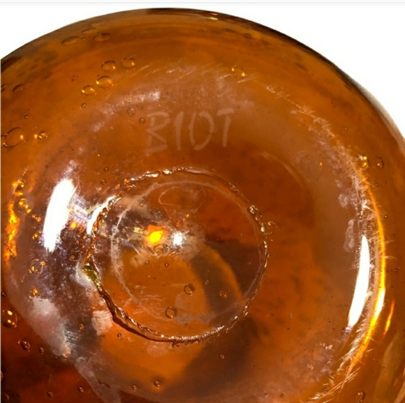 BIOT Amber Captured Bubbles Glass PitcherVintage EUC! - Picture 2 of 8